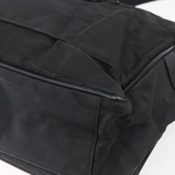 PRADA Hand Bag Nylon 2way Black Silver Auth ka171