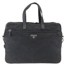 PRADA Hand Bag Nylon 2way Black Silver Auth ka171-13