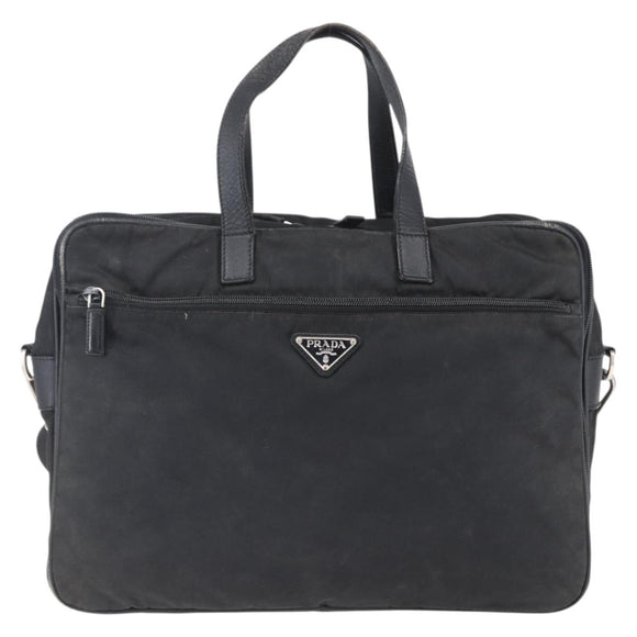 PRADA Hand Bag Nylon 2way Black Silver Auth ka171