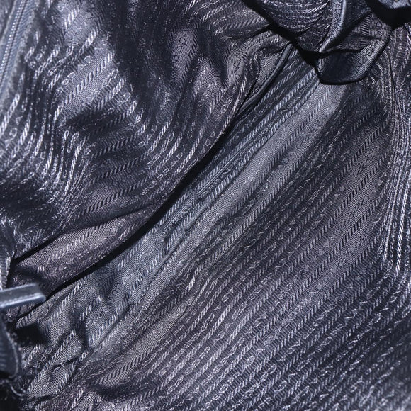 PRADA Hand Bag Nylon 2way Black Silver Auth ka171