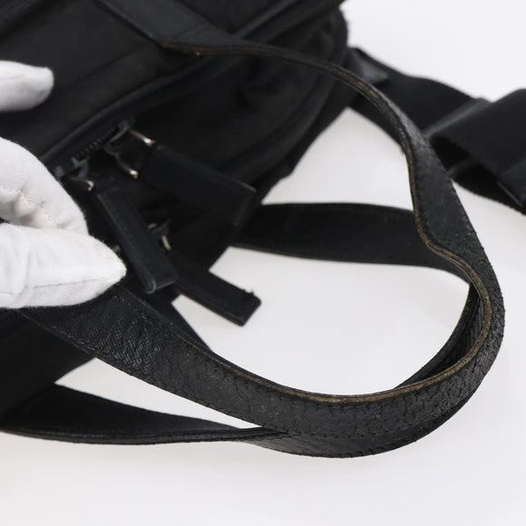 PRADA Hand Bag Nylon 2way Black Silver Auth ka171