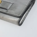 Christian Dior Chain Wallet Schoudertas Leer Zilver Goud Auth ka1712V-15