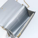 Christian Dior Chain Wallet Schoudertas Leer Zilver Goud Auth ka1712V-9