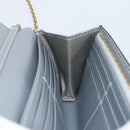 Christian Dior Chain Wallet Schoudertas Leer Zilver Goud Auth ka1712V-23