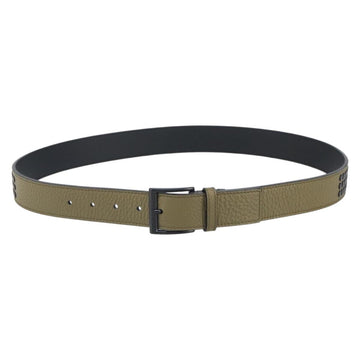BURBERRY Studs Belt Leather 41.3"" Khaki Auth ka1714V