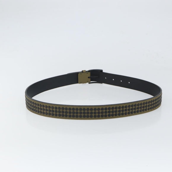 BURBERRY Studs Belt Leather 41.3"" Khaki Auth ka1714V