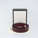 GUCCI Belt Leather 43.7"" Bordeaux Silver 387031 Auth ka1716V-12