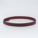 GUCCI Belt Leather 43.7"" Bordeaux Silver 387031 Auth ka1716V-3