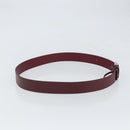 GUCCI Belt Leather 43.7"" Bordeaux Silver 387031 Auth ka1716V-4
