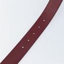 GUCCI Belt Leather 43.7"" Bordeaux Silver 387031 Auth ka1716V-9