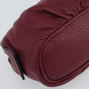 GUCCI Bamboo Pouch Leather Purple Gold 246174 Auth ka1718V-16