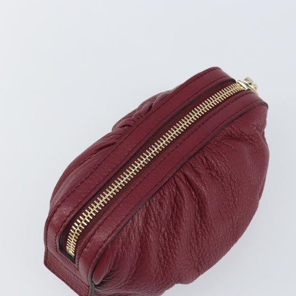 GUCCI Bamboo Pouch Leather Purple Gold 246174 Auth ka1718V