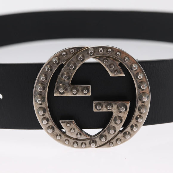 GUCCI Belt Leather 39.8"" Black 309253 Auth ka1719V