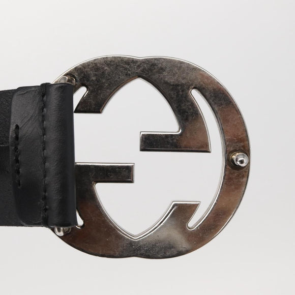 GUCCI Belt Leather 39.8"" Black 309253 Auth ka1719V