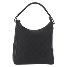 GUCCI GG Canvas Shoulder Bag Nylon Black Silver 001 3770 Auth ka172