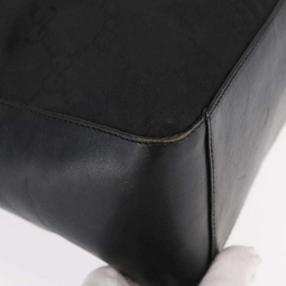 GUCCI GG Canvas Shoulder Bag Nylon Black Silver 001 3770 Auth ka172