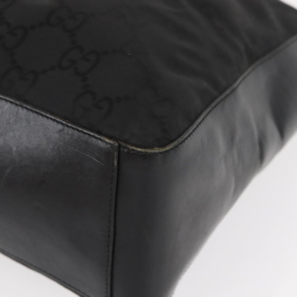 GUCCI GG Canvas Shoulder Bag Nylon Black Silver 001 3770 Auth ka172