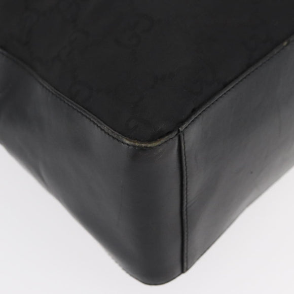 GUCCI GG Canvas Shoulder Bag Nylon Black Silver 001 3770 Auth ka172