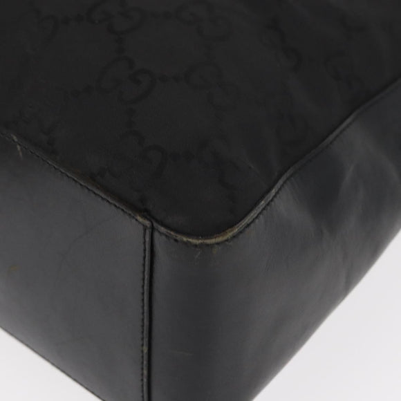 GUCCI GG Canvas Shoulder Bag Nylon Black Silver 001 3770 Auth ka172