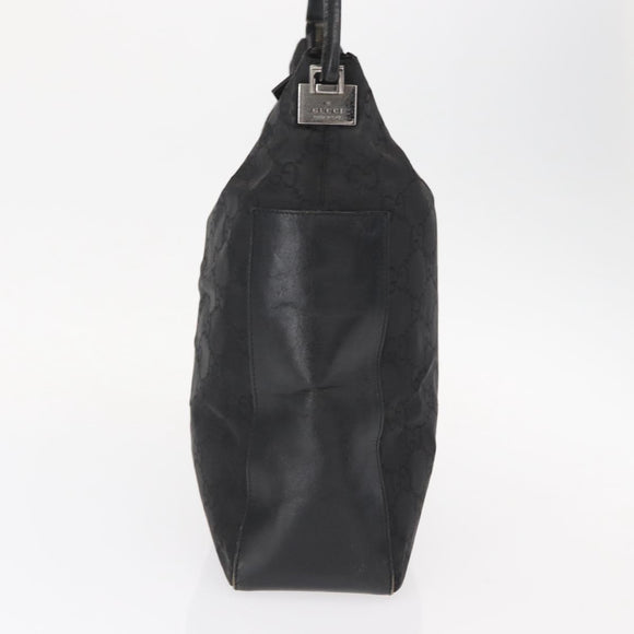 GUCCI GG Canvas Shoulder Bag Nylon Black Silver 001 3770 Auth ka172