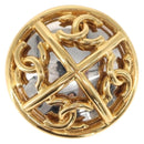 CHANEL Brooch metal Gold CC Auth ka1723-1