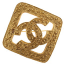 CHANEL Brooch metal Gold CC Auth ka1724V-1