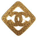 CHANEL Brooch metal Gold CC Auth ka1724V-2