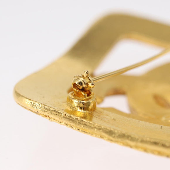 CHANEL Brooch metal Gold CC Auth ka1724V