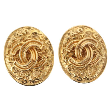 CHANEL Earring metal Gold CC Auth ka1725