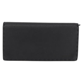 FENDI Celeria Long Wallet Leather Black Silver Auth ka1726 - 0