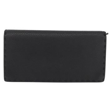 FENDI Celeria Long Wallet Leather Black Silver Auth ka1726 - 0