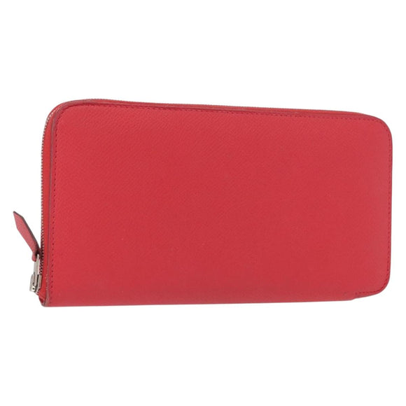 HERMES Azap Long Silk Inn Long Wallet Epsom Rose Azare Auth ka1727M
