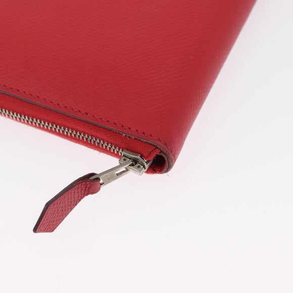 HERMES Azap Long Silk Inn Long Wallet Epsom Rose Azare Auth ka1727M