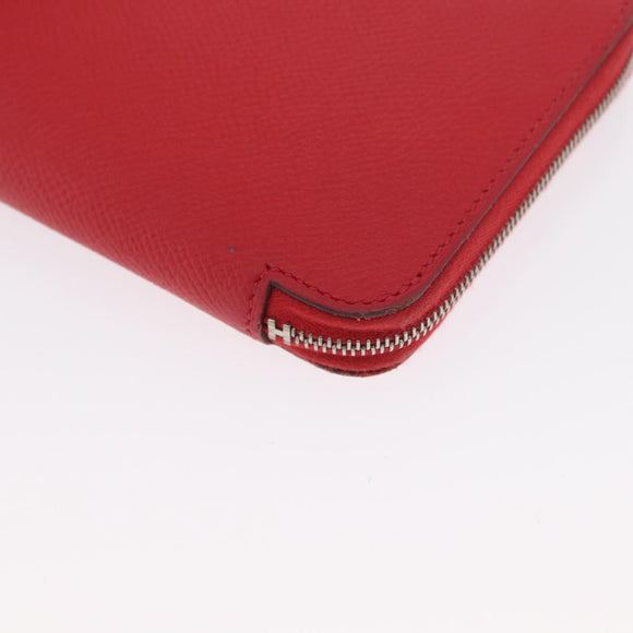 HERMES Azap Long Silk Inn Long Wallet Epsom Rose Azare Auth ka1727M