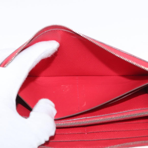 HERMES Azap Long Silk Inn Long Wallet Epsom Rose Azare Auth ka1727M