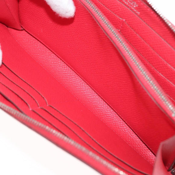 HERMES Azap Long Silk Inn Long Wallet Epsom Rose Azare Auth ka1727M