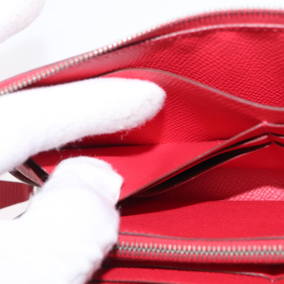 HERMES Azap Long Silk Inn Long Wallet Epsom Rose Azare Auth ka1727M