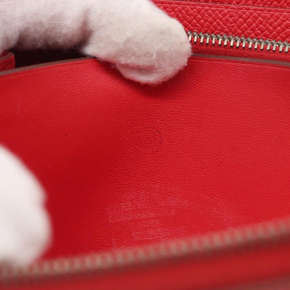 HERMES Azap Long Silk Inn Long Wallet Epsom Rose Azare Auth ka1727M