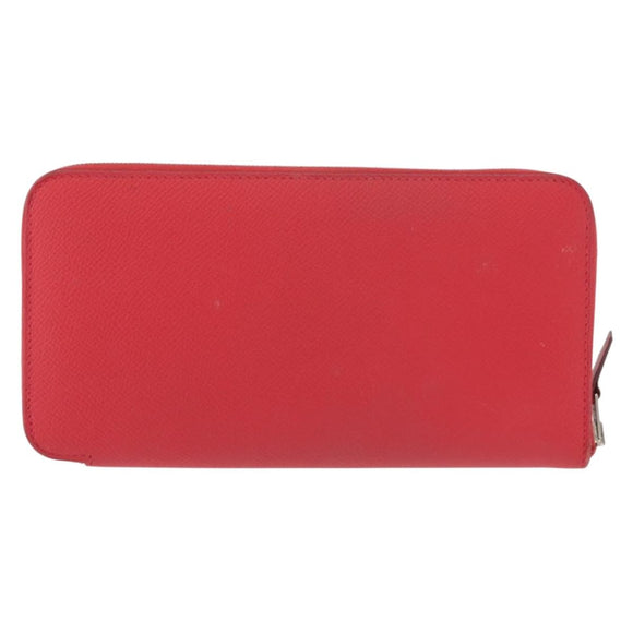 HERMES Azap Long Silk Inn Long Wallet Epsom Rose Azare Auth ka1727M