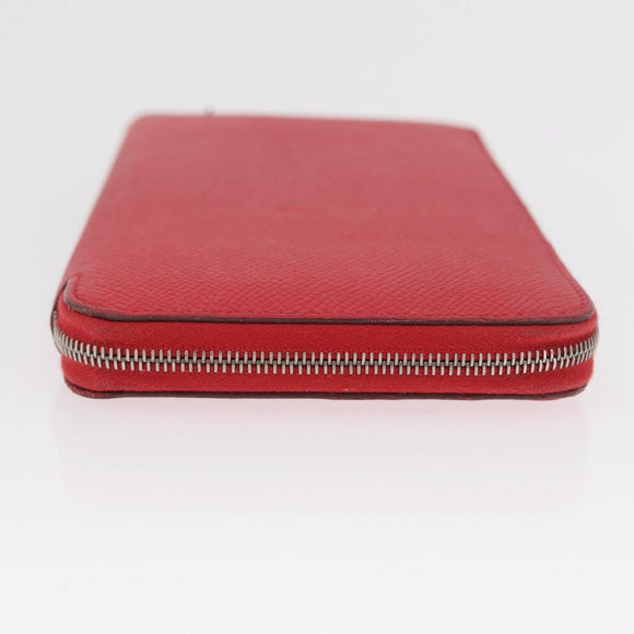 HERMES Azap Long Silk Inn Long Wallet Epsom Rose Azare Auth ka1727M