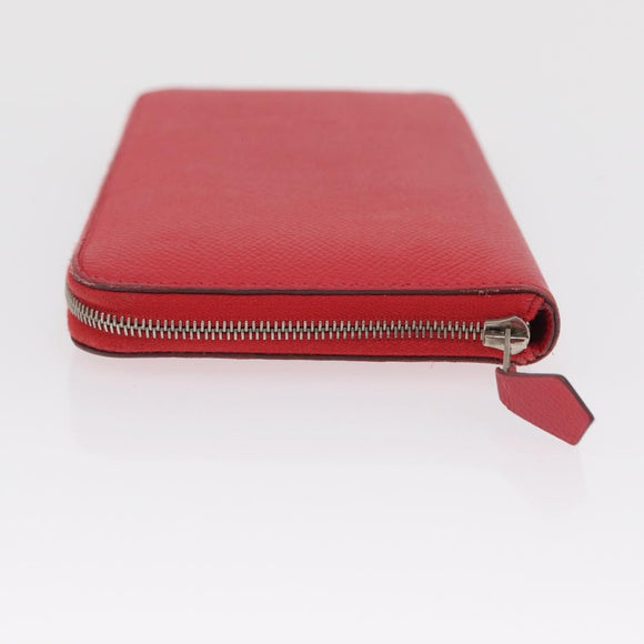 HERMES Azap Long Silk Inn Long Wallet Epsom Rose Azare Auth ka1727M