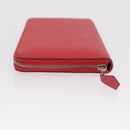 HERMES Azap Long Silk Inn Long Wallet Epsom Rose Azare Auth ka1727M-5