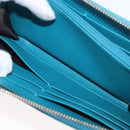 GUCCI Micro GG Guccissima Long Wallet Turquoise Blue Gold 449391 Auth ka1728V-24