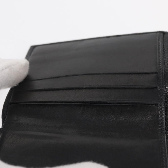 CHANEL COCO Mark Wallet Caviar Skin Black Gold CC Auth ka1729V