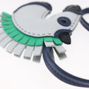 HERMES ZZ Camayil Anjomilo Charm Leather Light Blue Auth ka1731M-22