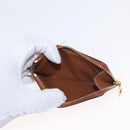 LOEWE Anagram Coin Purse Leather Brown Auth ka1732M-9