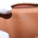 LOEWE Anagram Coin Purse Leather Brown Auth ka1732M-17