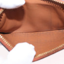 LOEWE Anagram Coin Purse Leather Brown Auth ka1732M-10