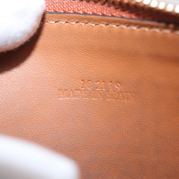 LOEWE Anagram Coin Purse Leather Brown Auth ka1732M