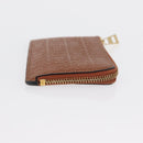 LOEWE Anagram Coin Purse Leather Brown Auth ka1732M-3
